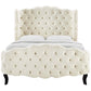 Violette Tufted Wingback Performance Velvet Queen Platform Bed