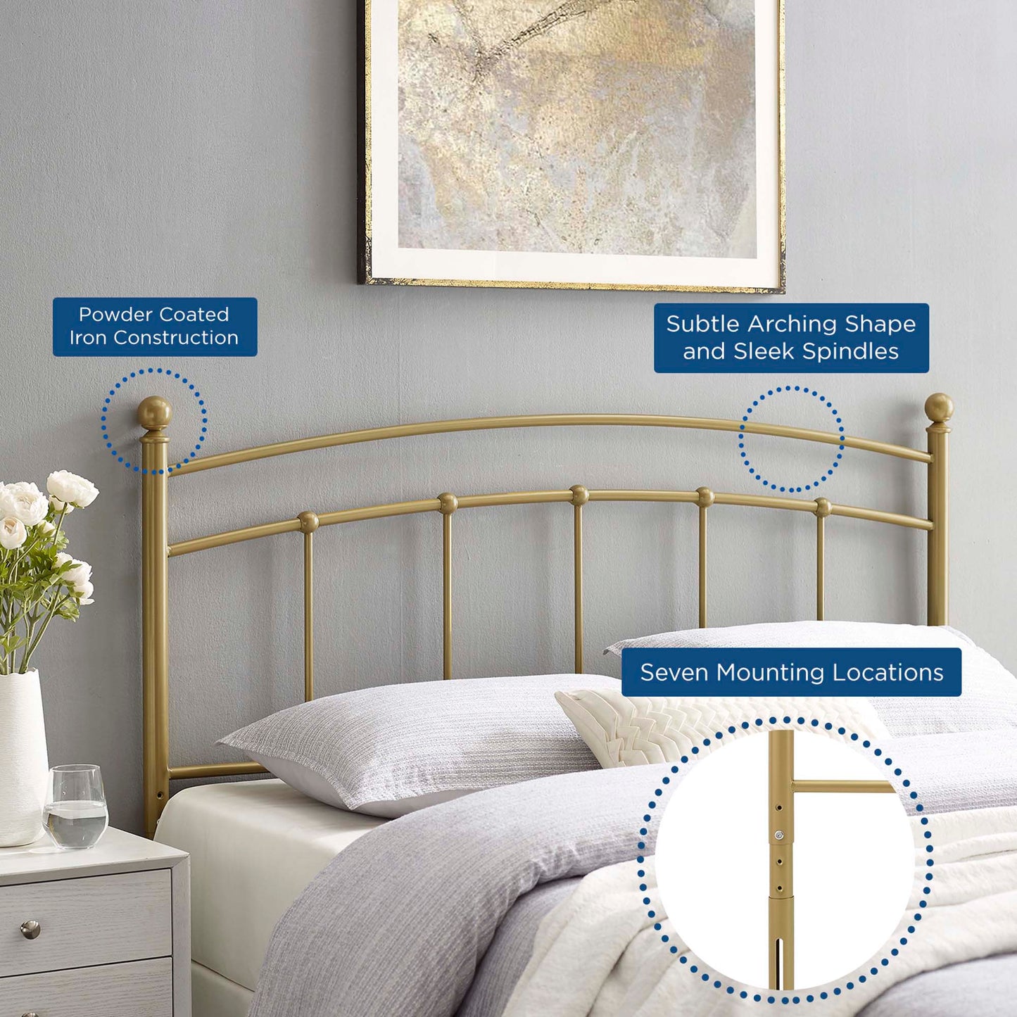 Abigail Metal Headboard