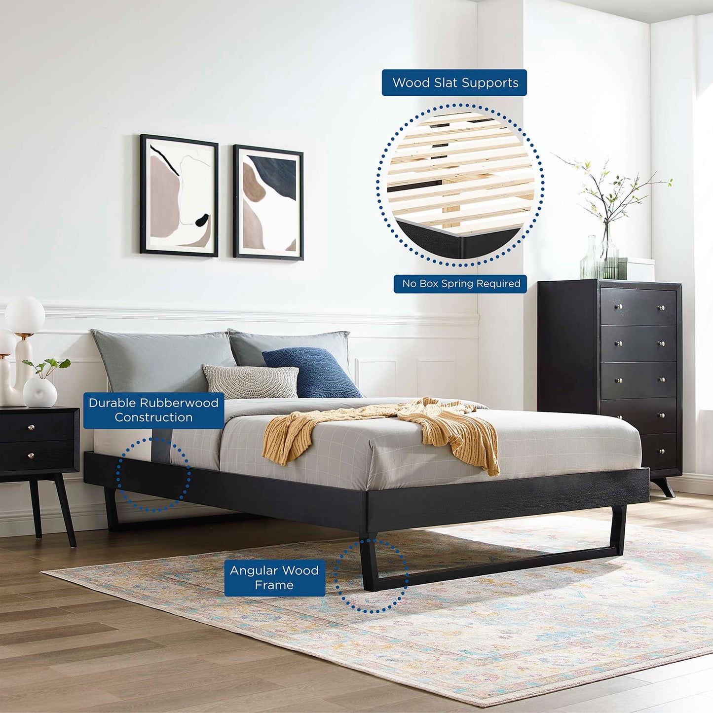 Billie Wood Platform Bed Frame