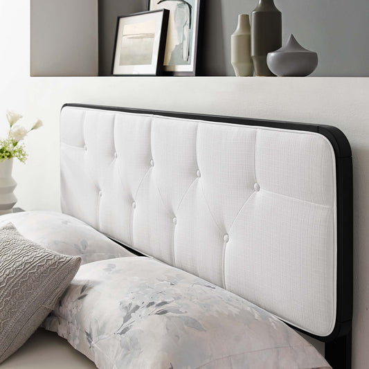 Collins Tufted Fabric and Wood Headboard