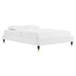 Zahra Channel Tufted Performance Velvet Platform Bed With Wood and Gold Legs