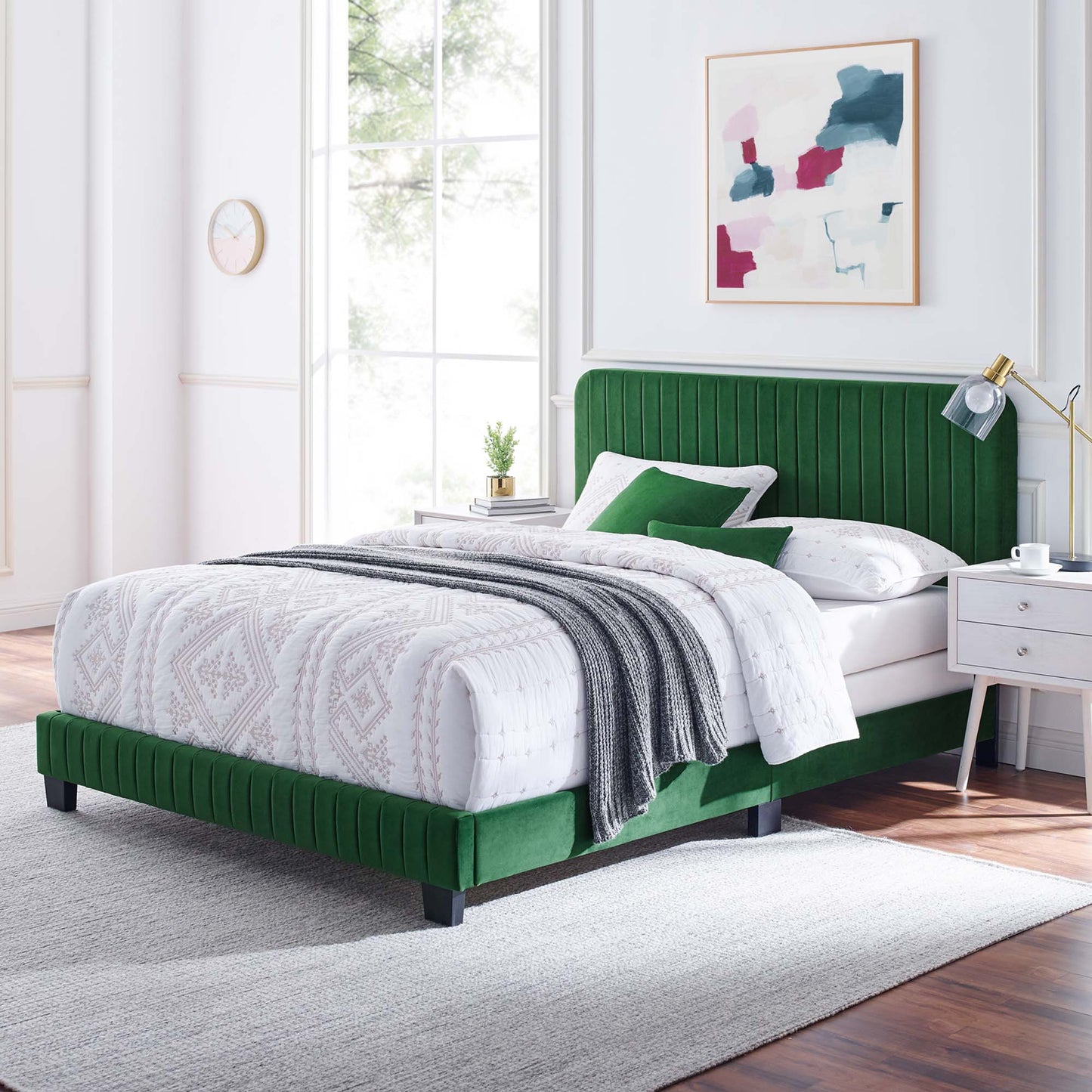 Celine Channel Tufted Performance Velvet Bed
