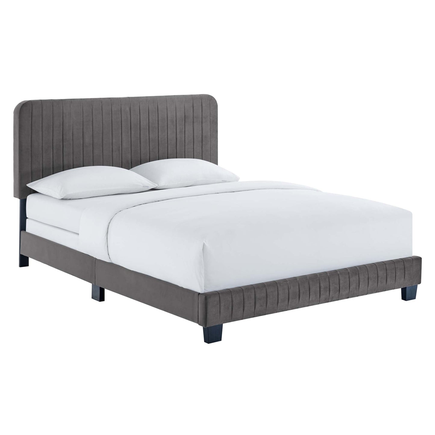 Celine Channel Tufted Performance Velvet Bed