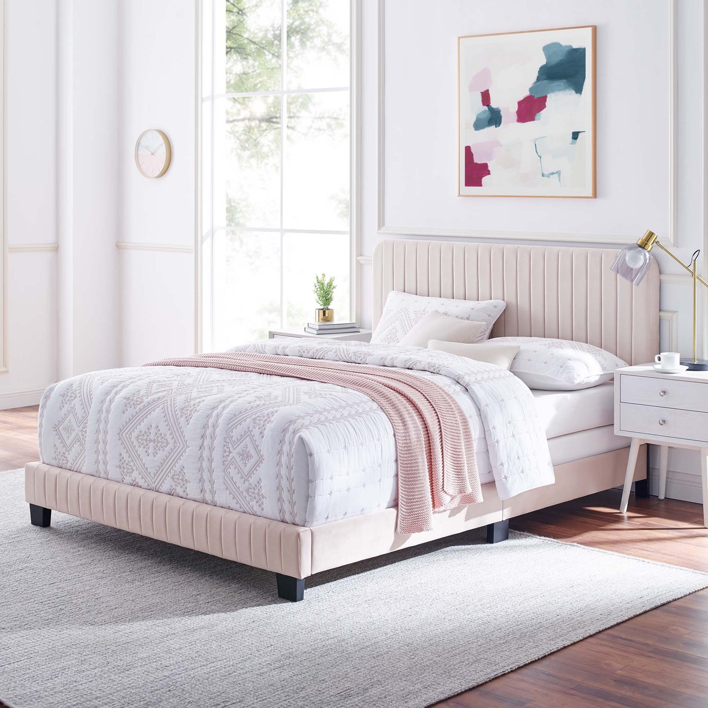 Celine Channel Tufted Performance Velvet Bed