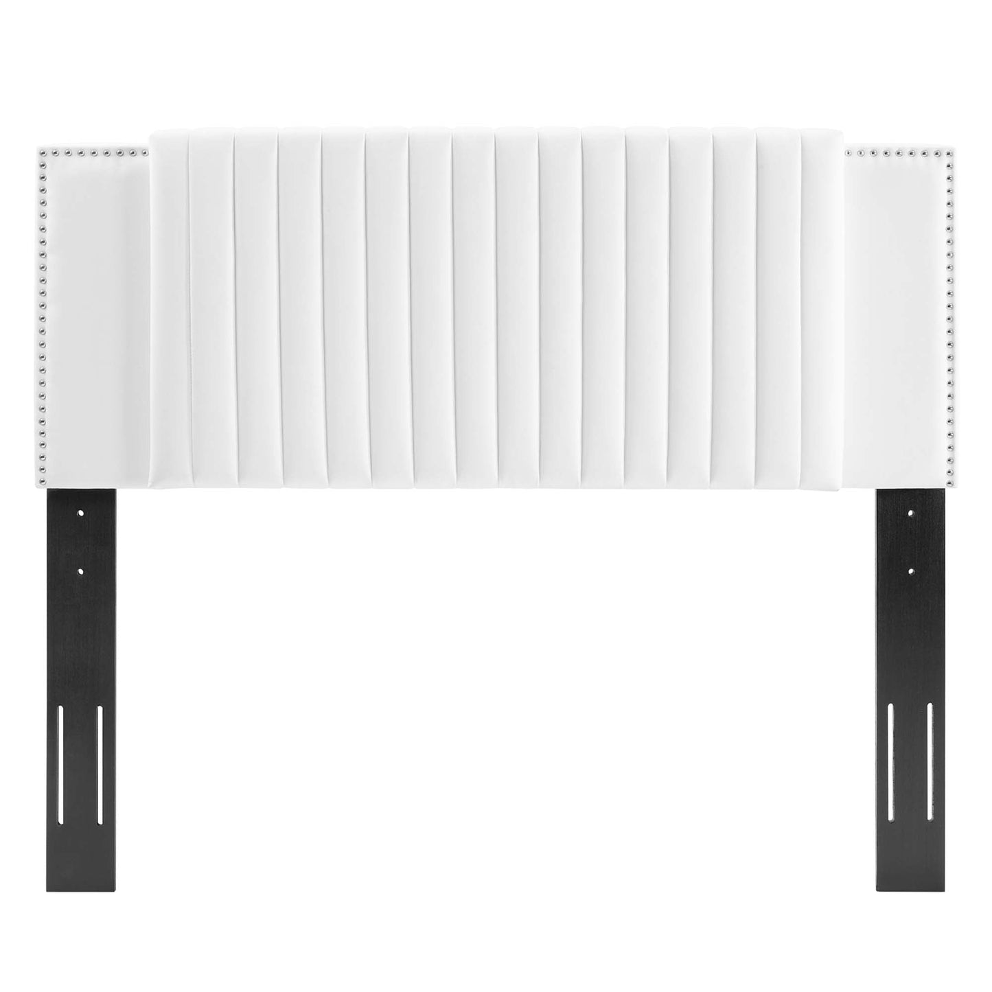 Zahra Channel Tufted Performance Velvet Platform Bed With Wood and Gold Legs