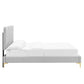 Current Performance Velvet Platform Bed With Gold Metal Legs