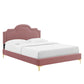 Aviana Performance Velvet Bed With Gold Legs