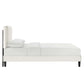 Zahra Channel Tufted Performance Velvet Platform Bed With Black Wood Legs