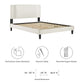 Zahra Channel Tufted Performance Velvet Platform Bed With Black Wood Legs