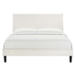 Yasmine Channel Tufted Performance Velvet Platform Bed With Black Wood Legs