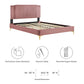 Zahra Channel Tufted Performance Velvet Platform Bed With Gold Metal Legs