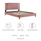 Zahra Channel Tufted Performance Velvet Platform Bed With Wood and Gold Legs