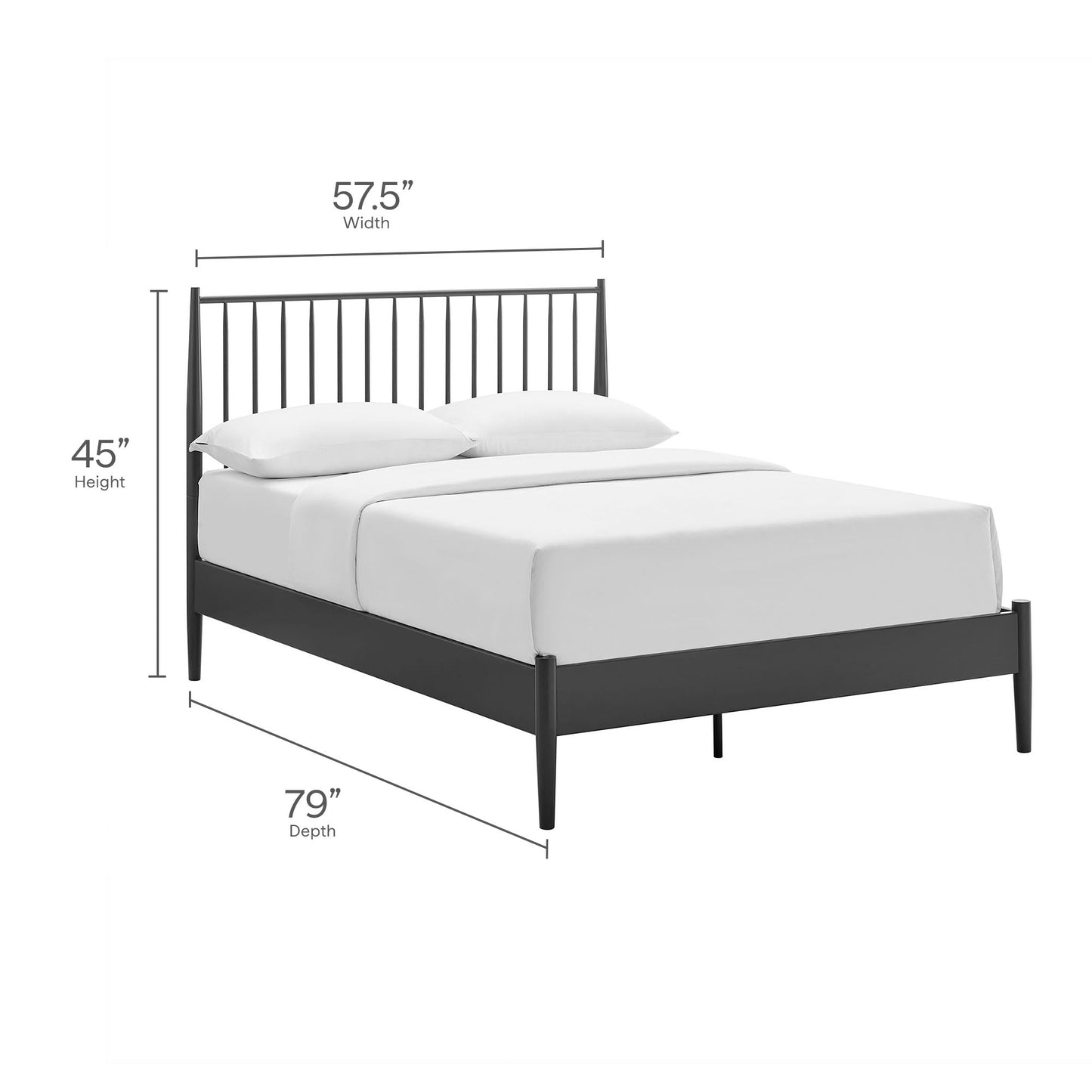 Adair Metal Spindle Platform Bed
