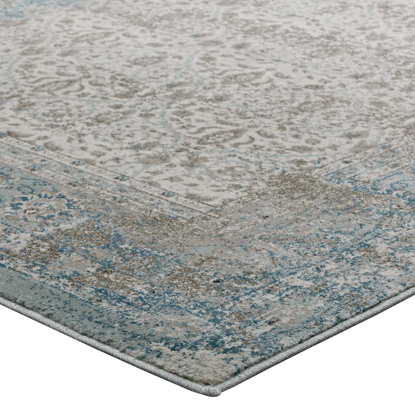 Dilys Distressed Vintage Floral Lattice Area Rug