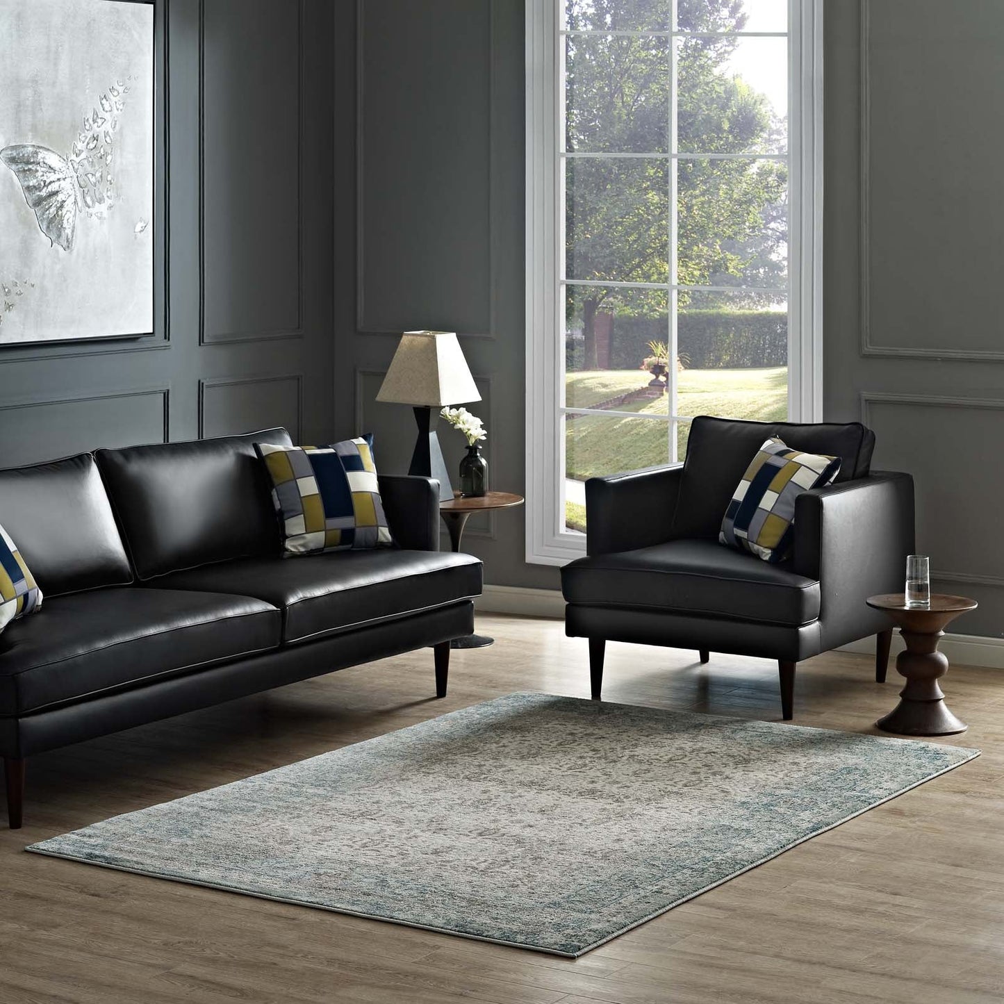 Dilys Distressed Vintage Floral Lattice Area Rug