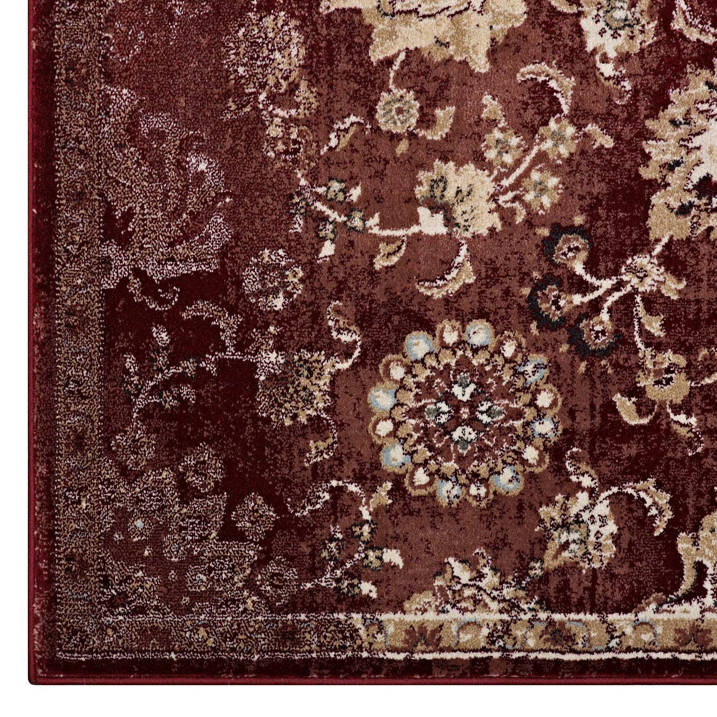 Cynara Distressed Floral Vintage Medallion Area Rug