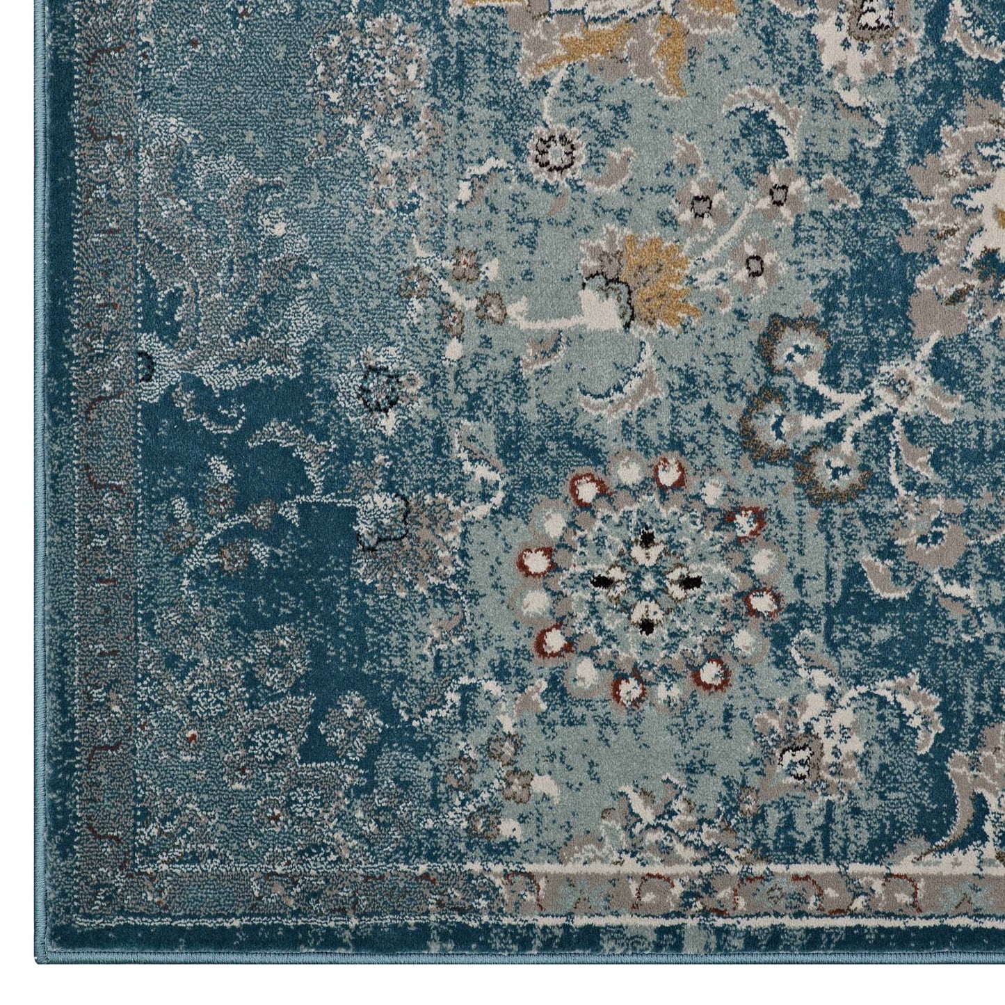 Cynara Distressed Floral Vintage Medallion Area Rug