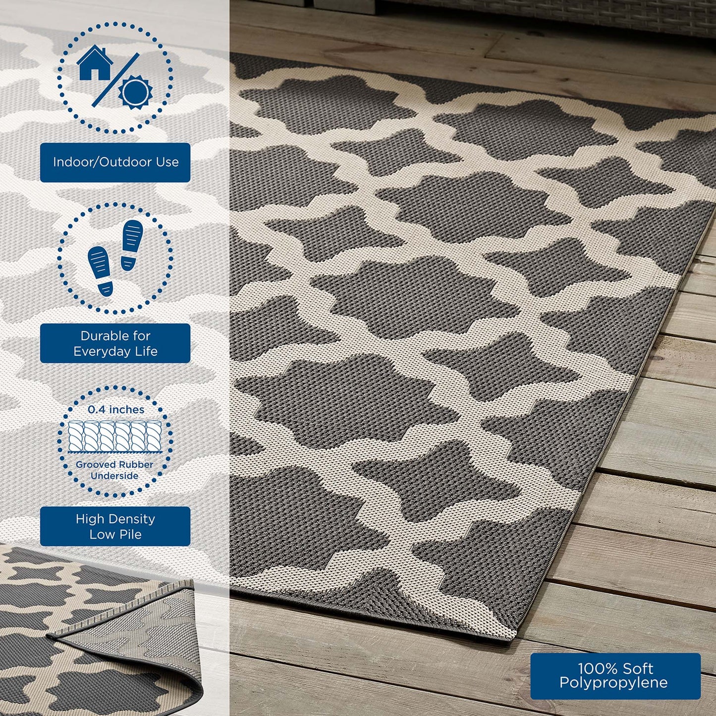Cerelia Moroccan Trellis Indoor and Outdoor Area Rug